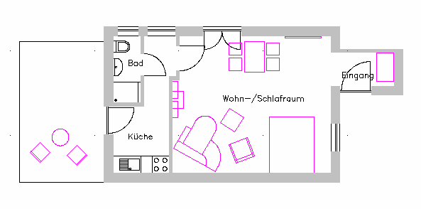 Grundriss des Appartements